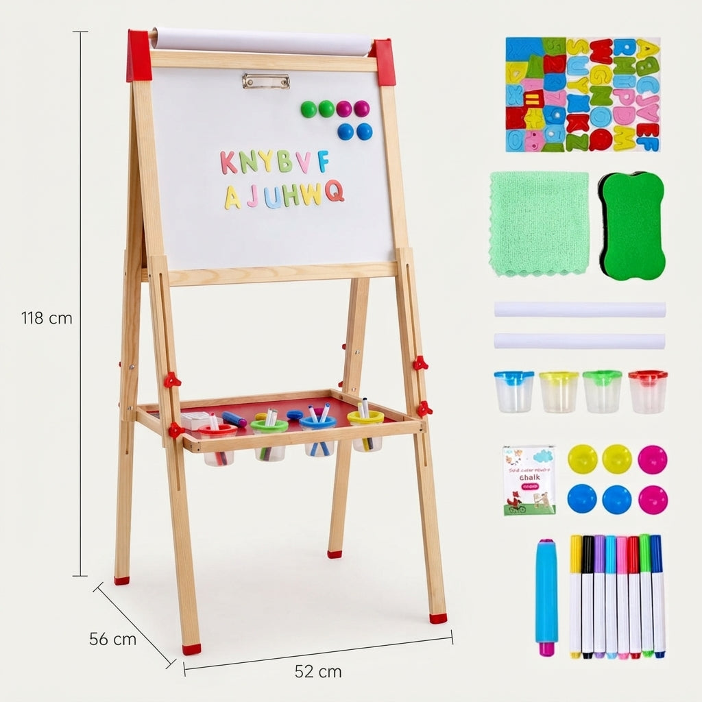Doppelseitiges Montessori-Holztableau