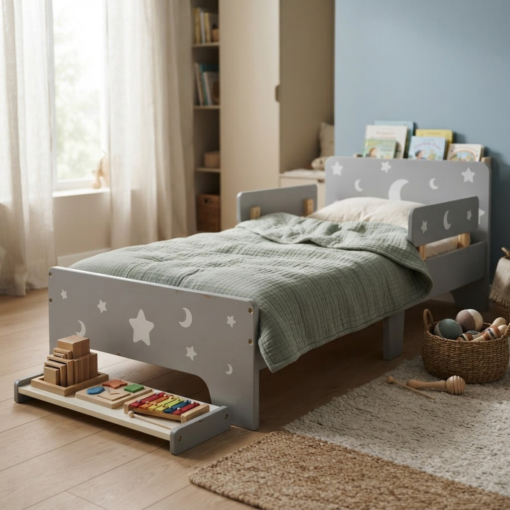 Montessori-Bett Kinder Mond & Sterne