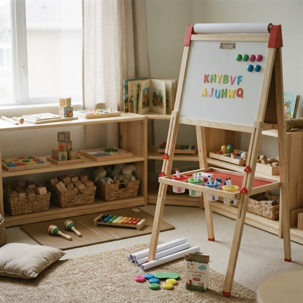 Doppelseitiges Montessori-Holztableau