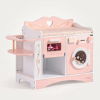 6-in-1-Wickeltisch aus Holz für Montessori-Puppenbabys