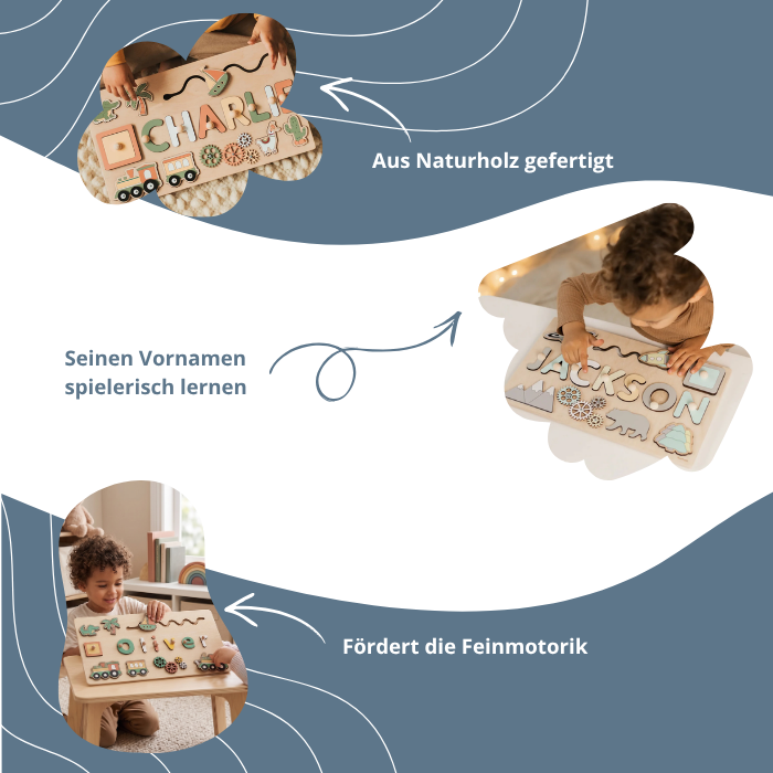 Individuell gestaltetes Holzpuzzle für Kleinkinder