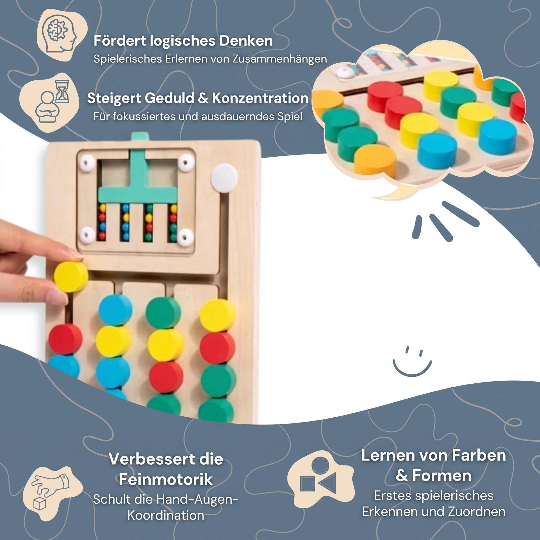 Montessori-Puzzle zum Sortieren nach Farben