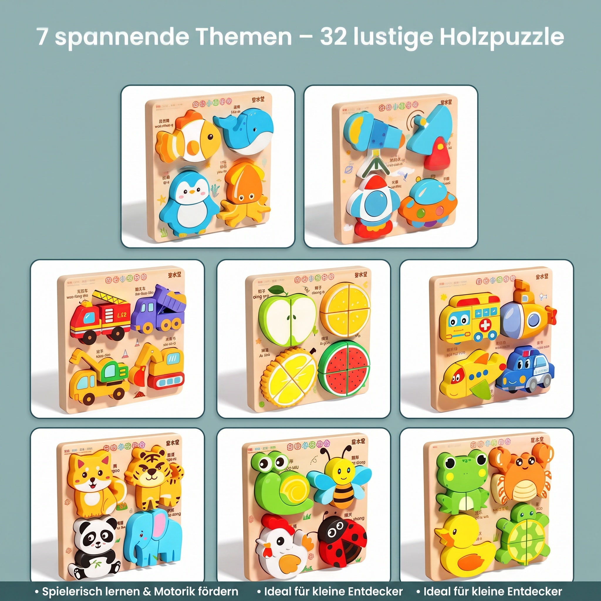 Montessori-Puzzles aus Holz