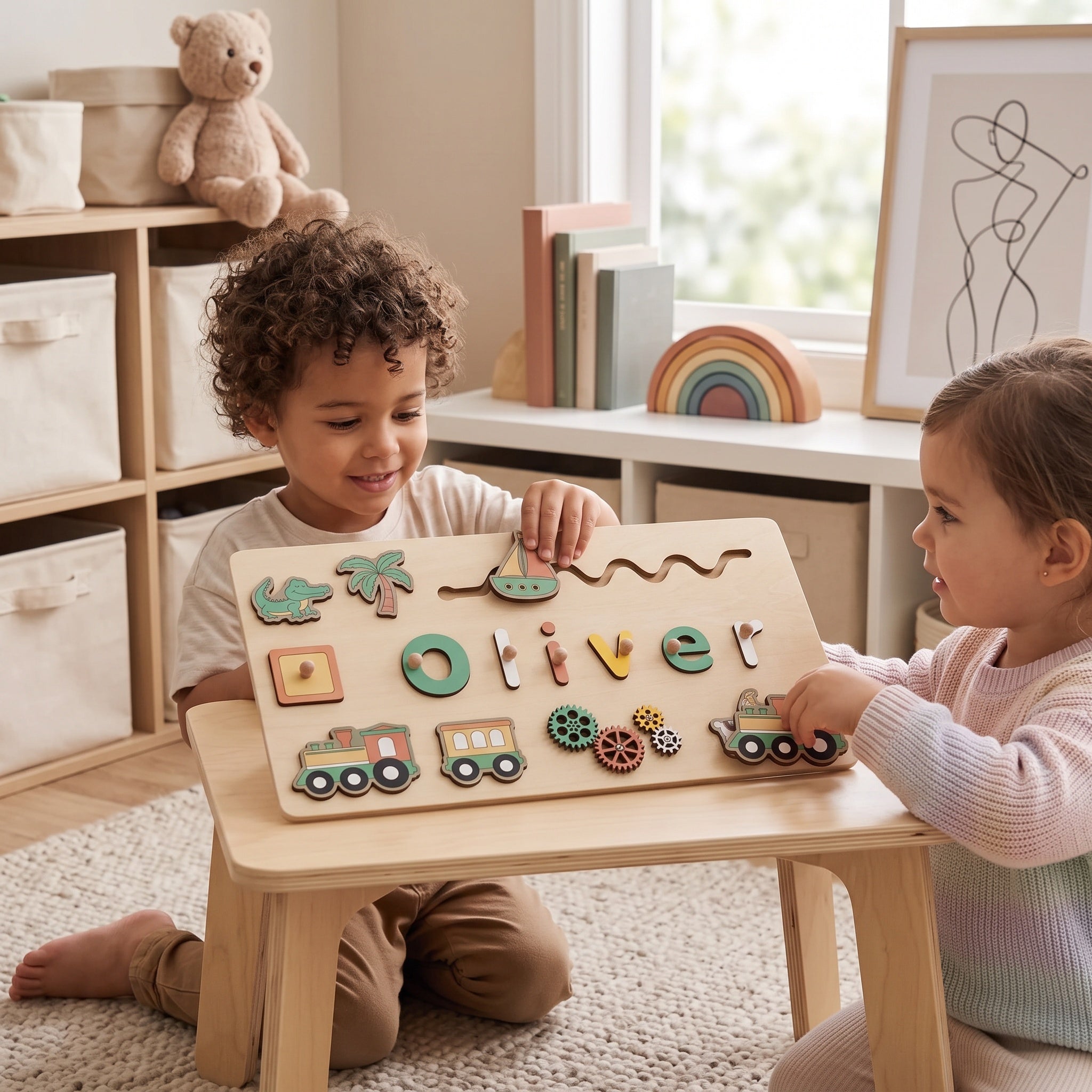Individuell gestaltetes Holzpuzzle für Kleinkinder