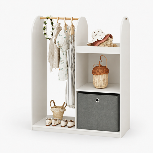 Offener Kinderkleiderschrank aus Holz