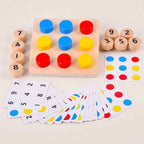 Montessori-Lernspiel zum Erlernen von Zahlen und Farben aus Holz