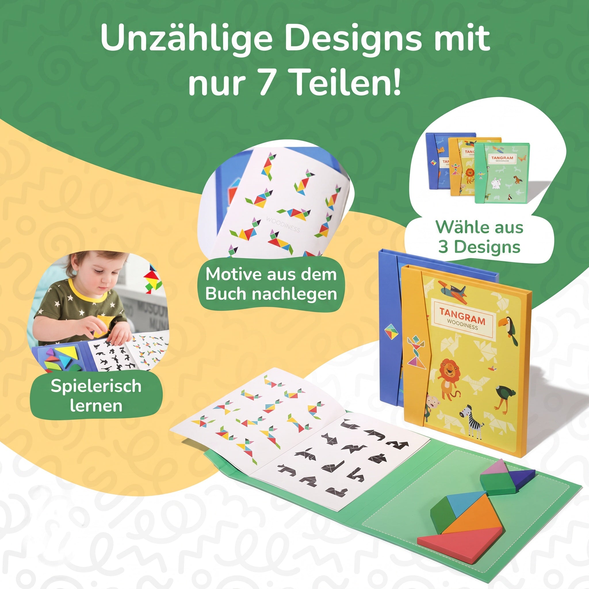 Magnetisches Tangram-Montessori-Buch