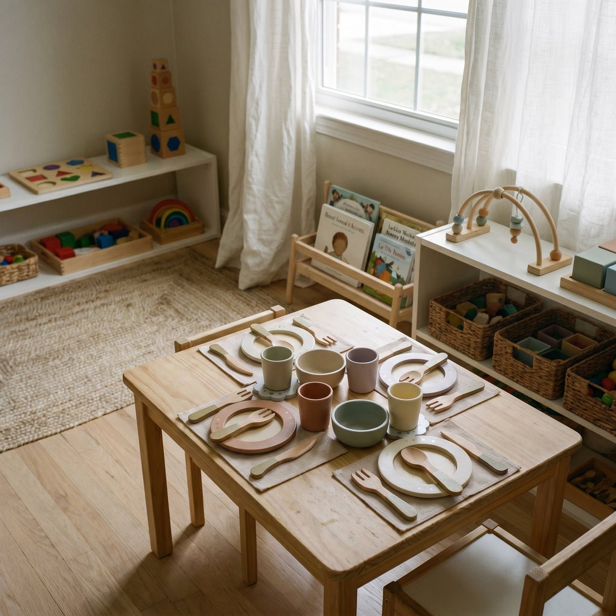 Montessori-Geschirrset aus Holz