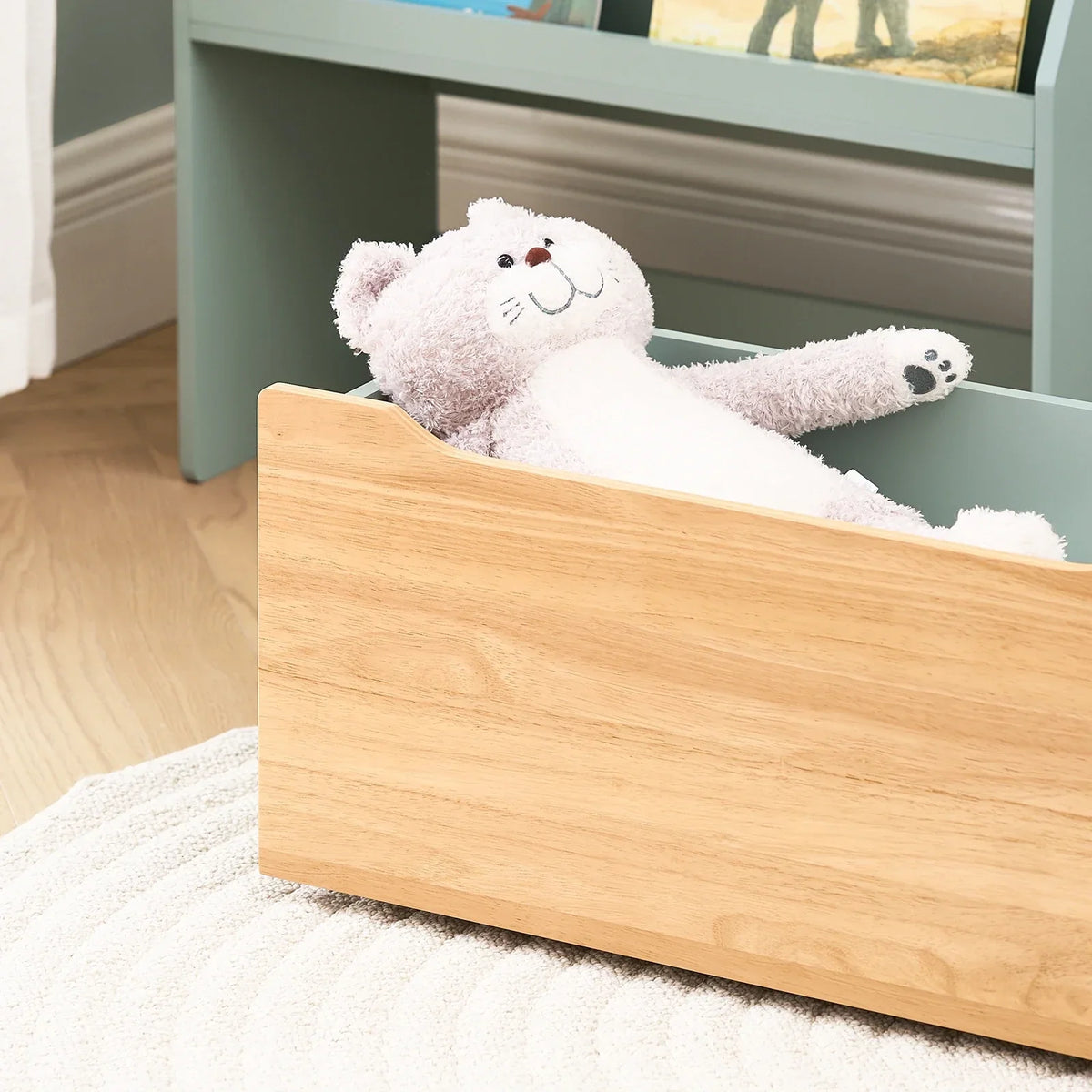 Kinderbibliothek 4 Fächer mit Spielzeugkiste Lilla Kids