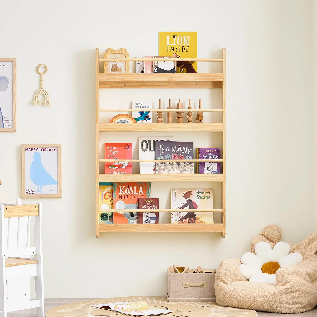Kinderbibliothek 4 Ebenen Holz 80x118 Lilla Kids