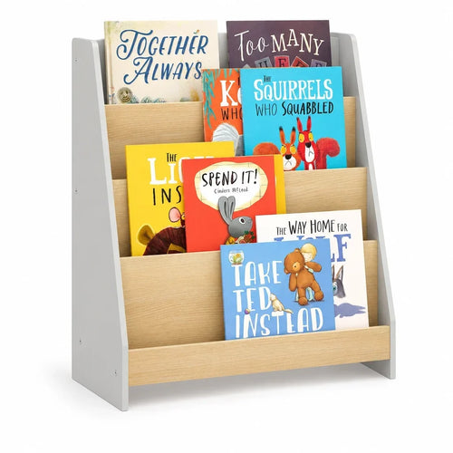 Kinderbibliothek 4 Ebenen Zeitschriftenhalter grau