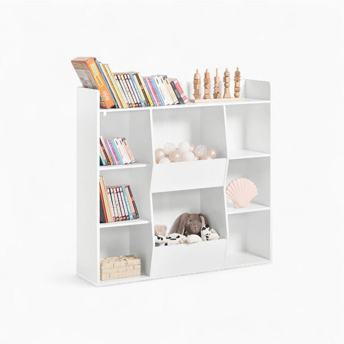 Weiße Kinderbibliothek mit 8 Fächern