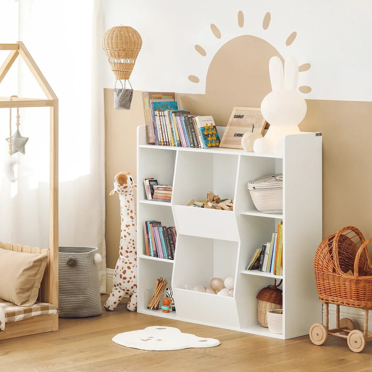 Weiße Kinderbibliothek mit 8 Fächern Tilda Kids