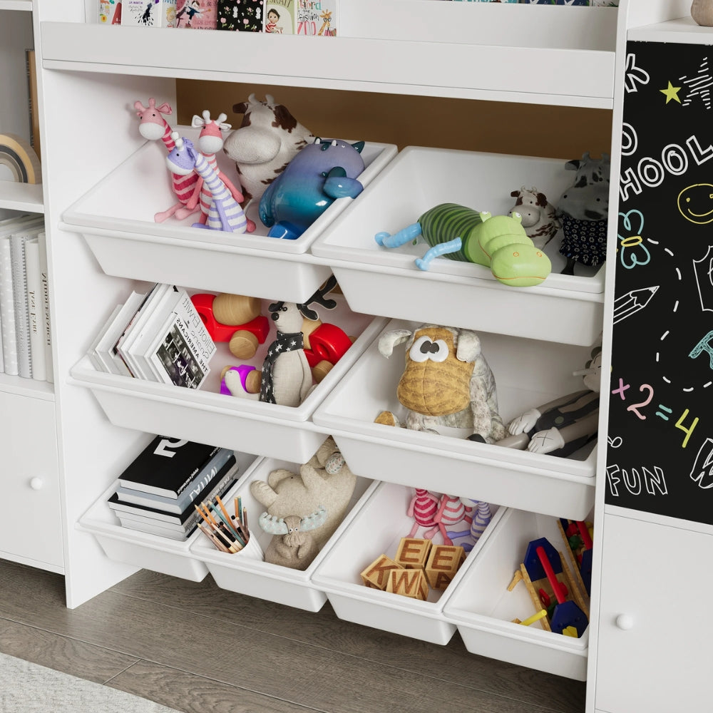 Weißes Kinderregal mit Stauraum und Tafelfläche Tilda Kids