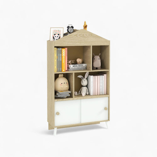 Kinderbücherei Holzhaus Schiebetüren
