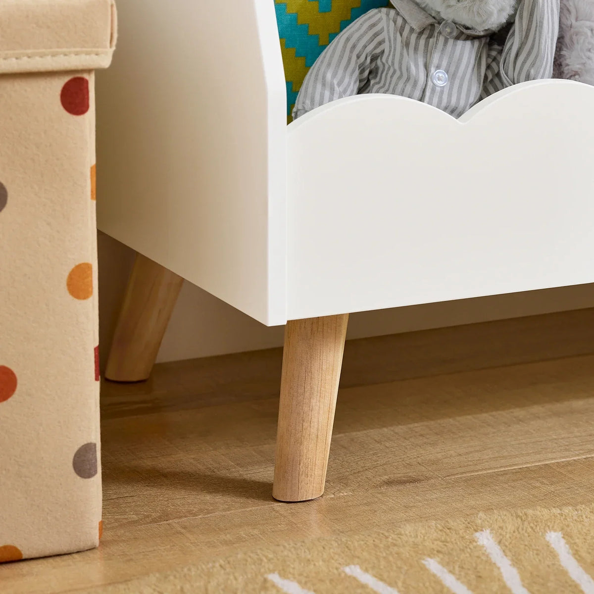 Montessori Kinderbibliothek 5 weiße Fächer Lilla Kids