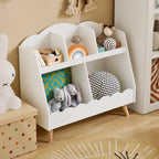 Montessori Kinderbibliothek 5 weiße Fächer Lilla Kids