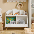 Montessori Kinderbibliothek 5 weiße Fächer Lilla Kids