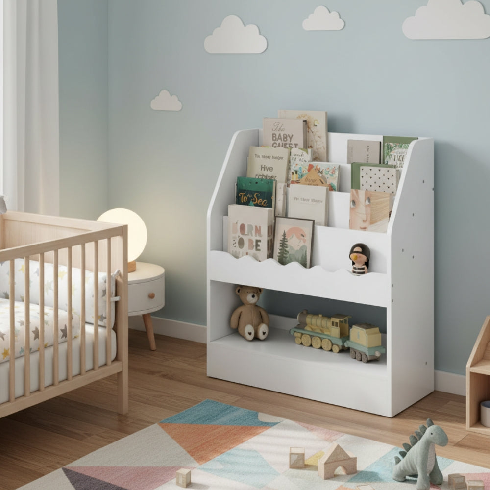 Montessori Kinderbibliothek mit Tilda Kids Aufbewahrung