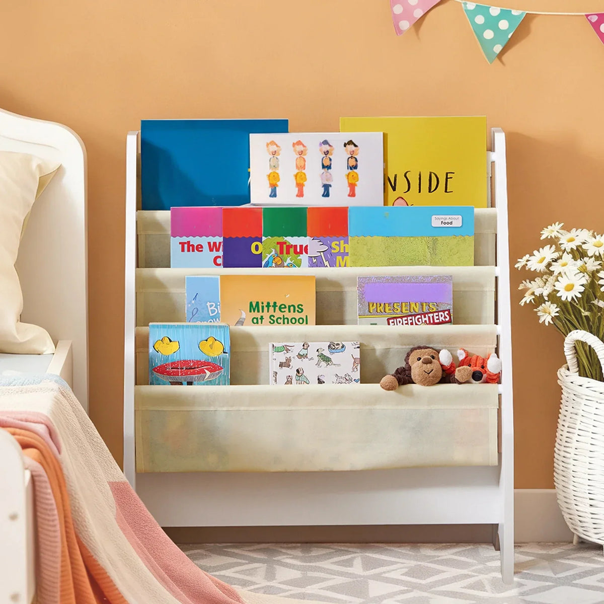 Kinder-Wandbibliothek 4 Fächer Zeitschriftenhalter Lilla Kids