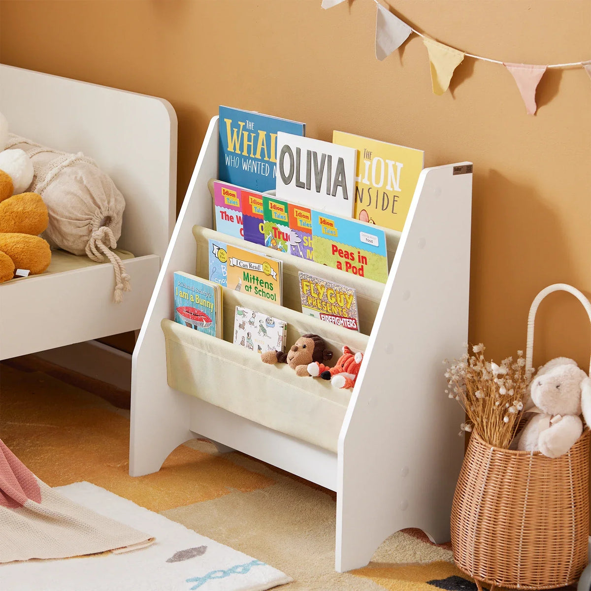 Kinder-Wandbibliothek 4 Fächer Zeitschriftenhalter Lilla Kids