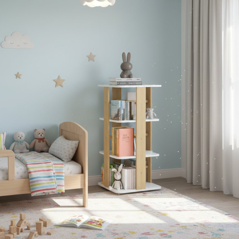 Drehbares Kinderregal aus weißem Holz Tilda Kids