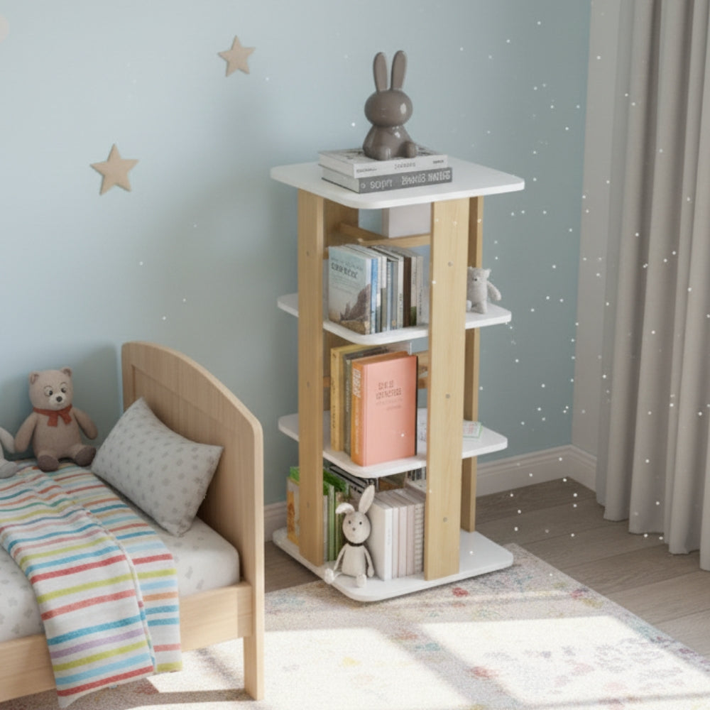 Drehbares Kinderregal aus weißem Holz Tilda Kids
