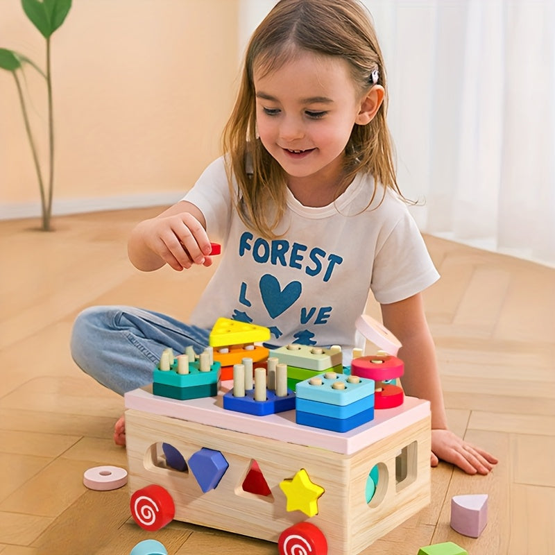 Montessori-Stapelspielzeug mit geometrischen Formen