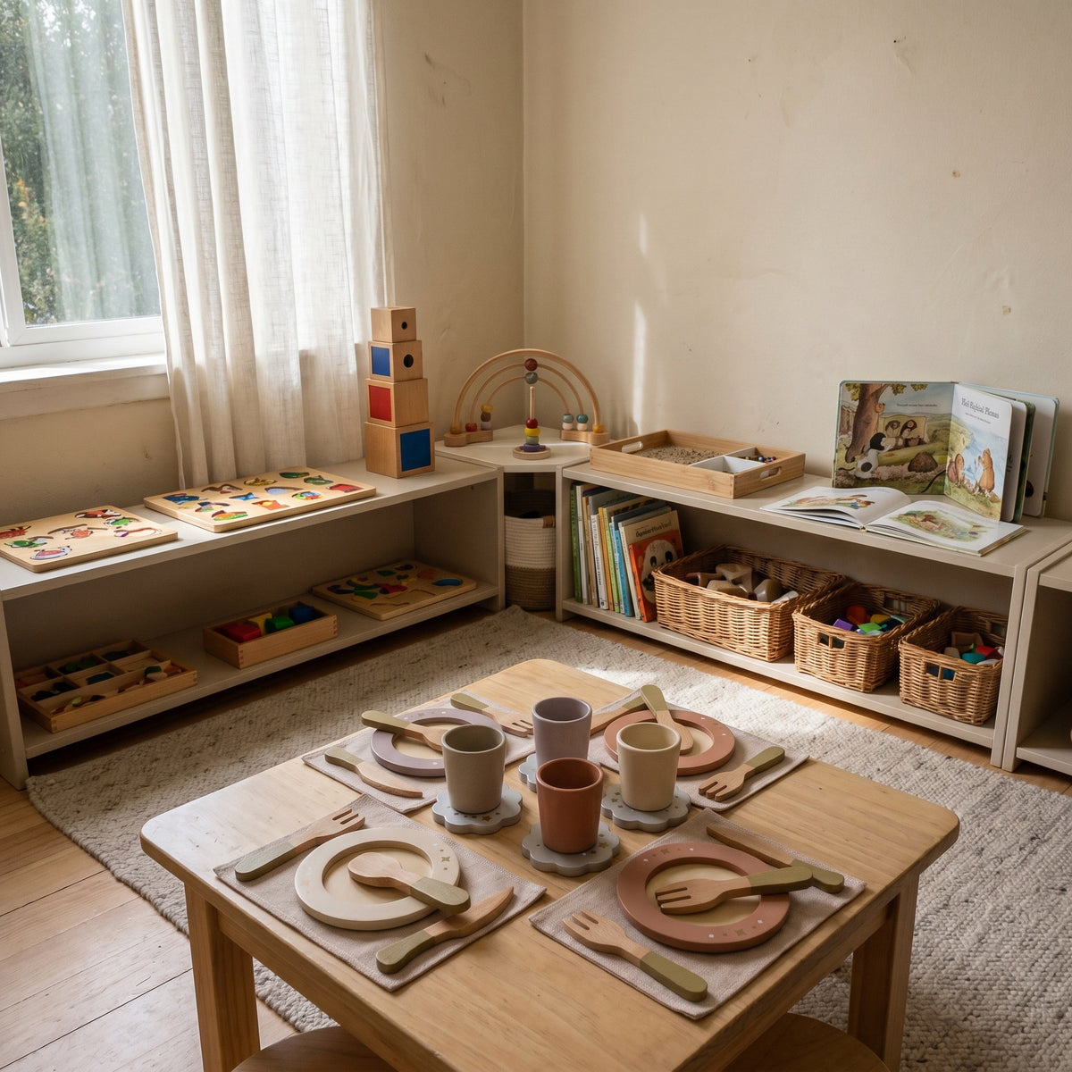 Montessori-Geschirrset aus Holz