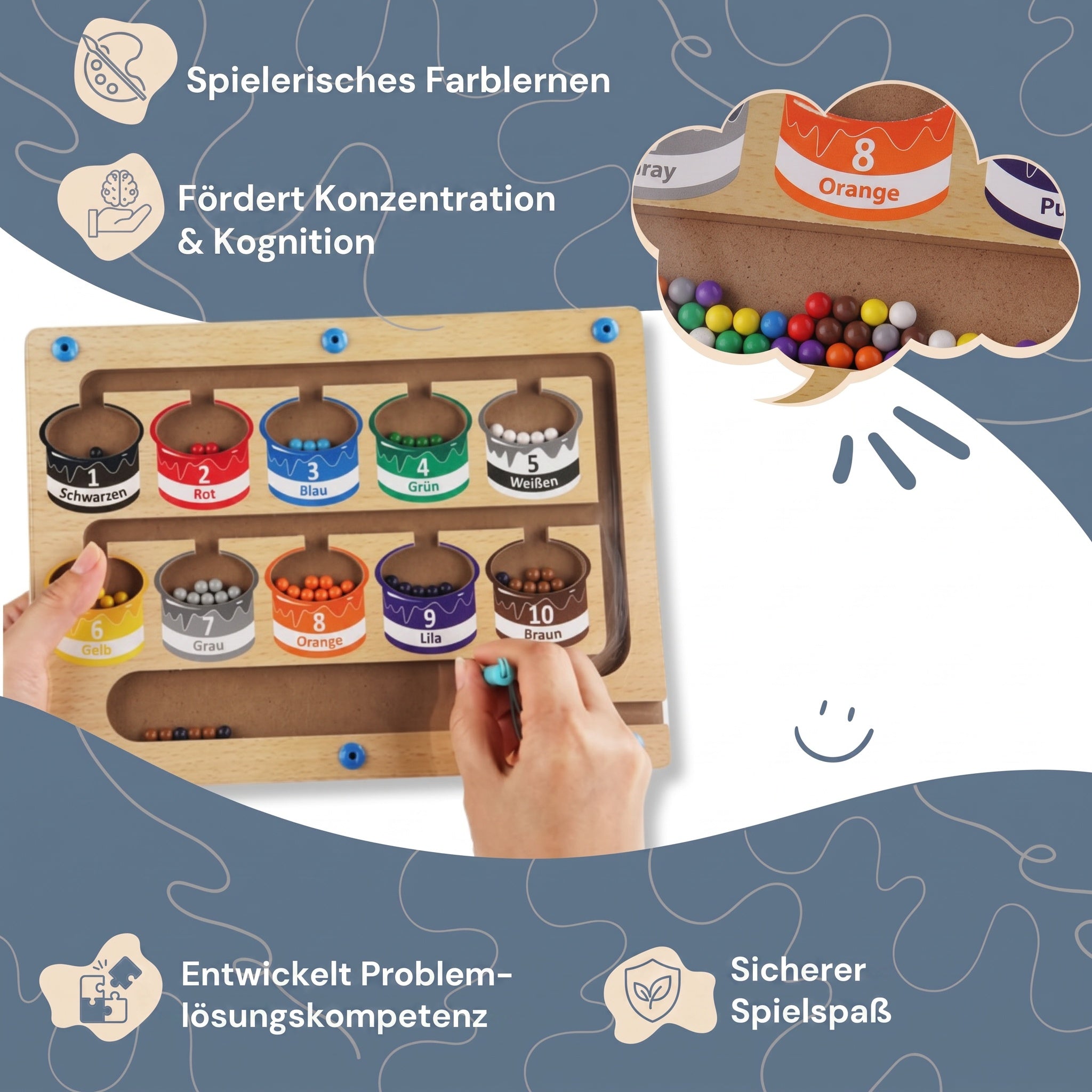 Montessori-Magnetpuzzle zum Sortieren nach Farben