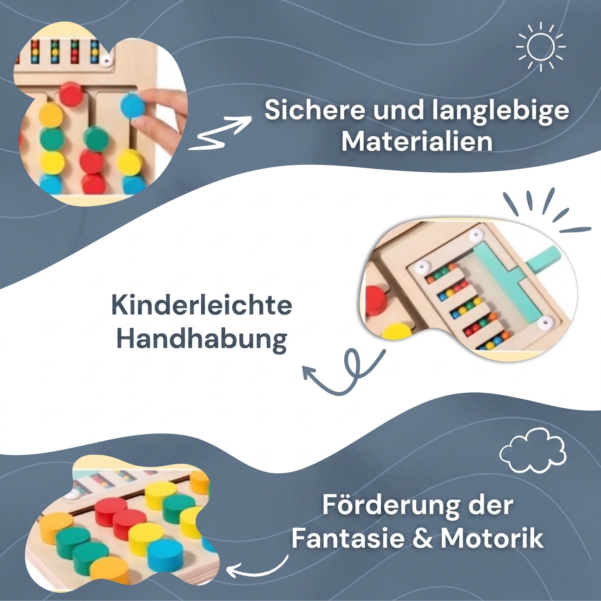 Montessori-Puzzle zum Sortieren nach Farben