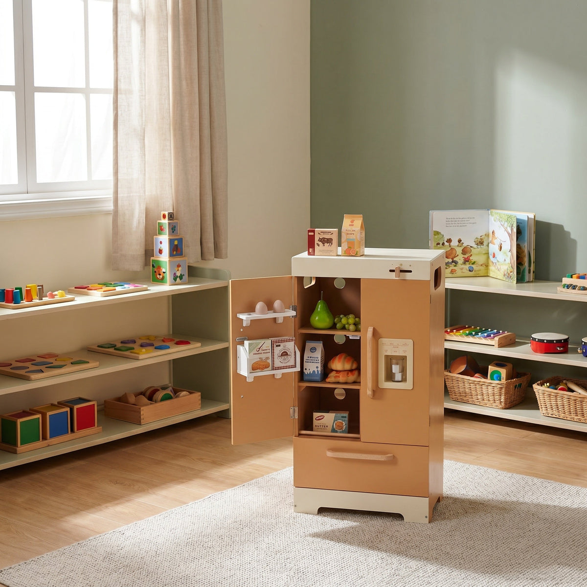Multifunktionales Montessori-Spielmöbel aus Holz für Kinder