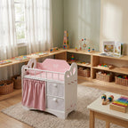 Montessori-Puppenbett mit Stauraum und Kleiderschrank