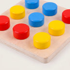 Montessori-Lernspiel zum Erlernen von Zahlen und Farben aus Holz