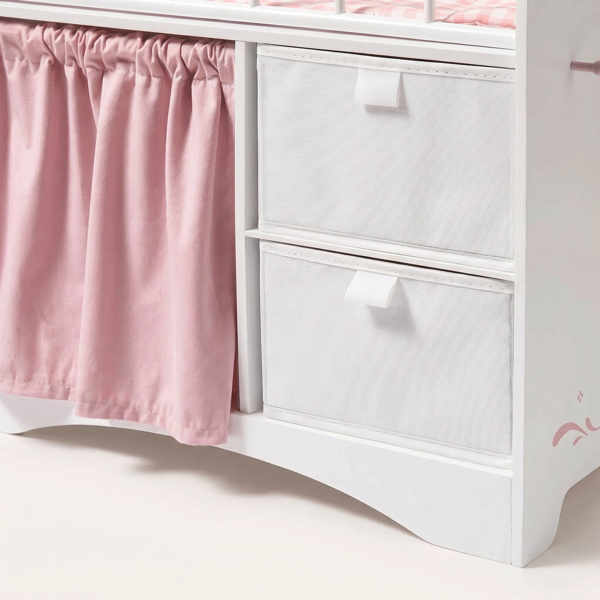 Montessori-Puppenbett mit Stauraum und Kleiderschrank