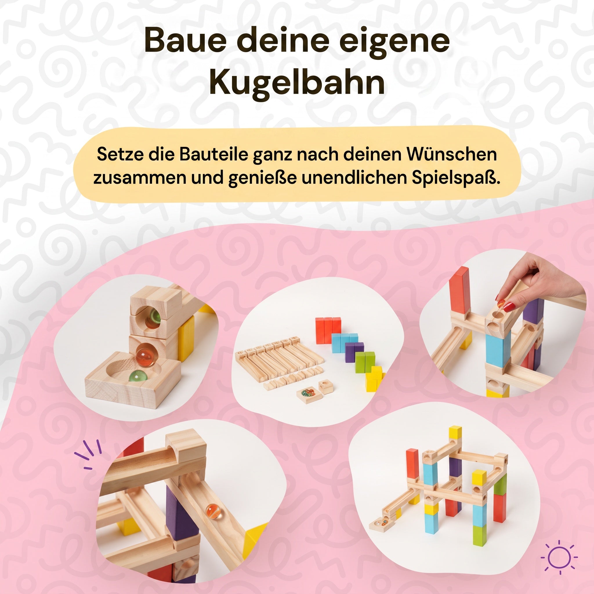 Montessori-Kugelbahn aus Holz