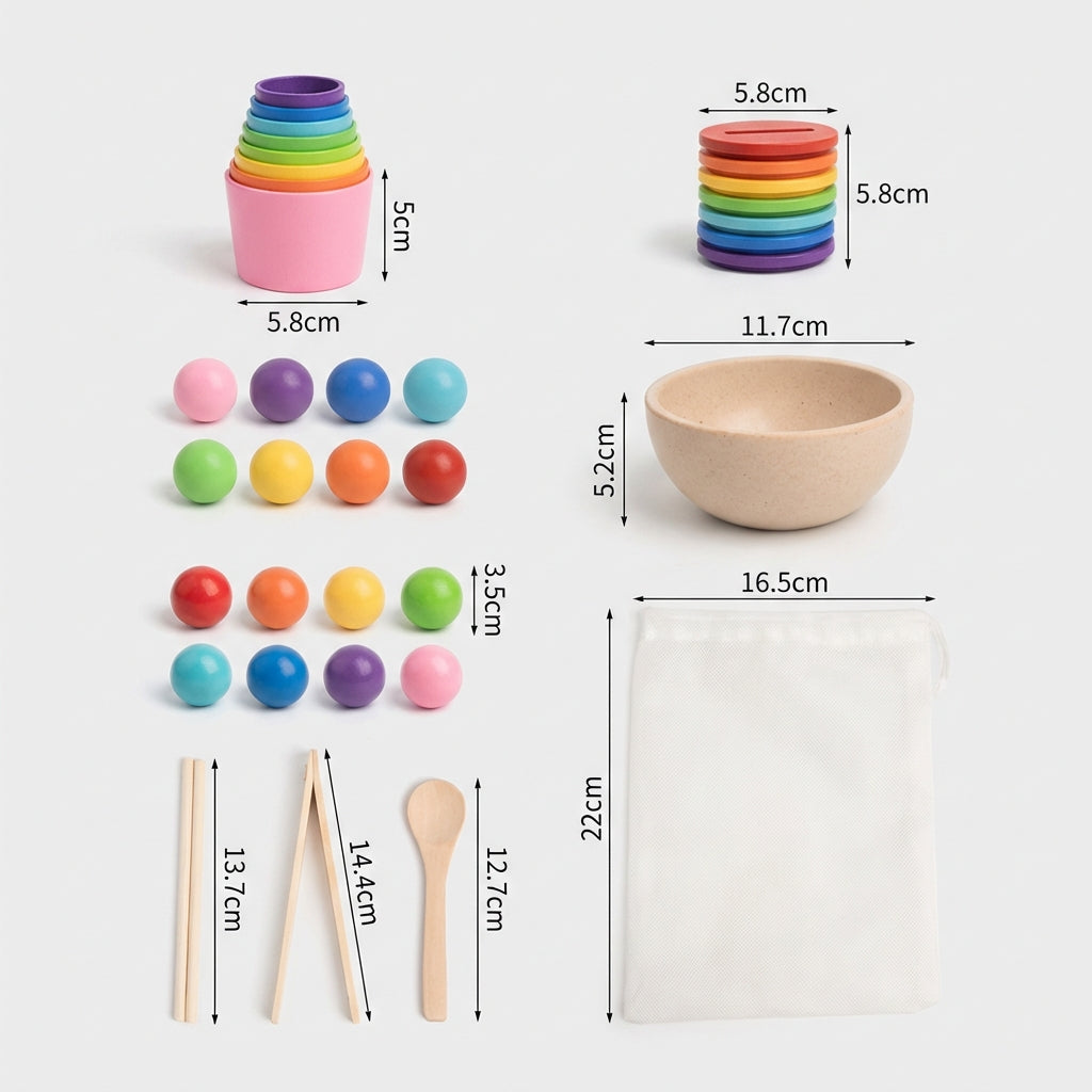 Montessori-Set zum Sortieren und Zählen