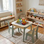 4-in-1-Montessori-Aktivitäten-Tisch mit Stühlen