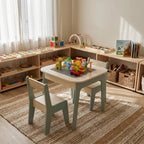 4-in-1-Montessori-Aktivitäten-Tisch mit Stühlen