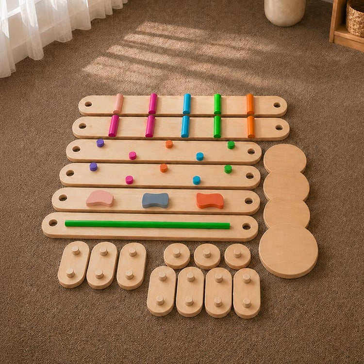Montessori-Balancebalken und -Steine
