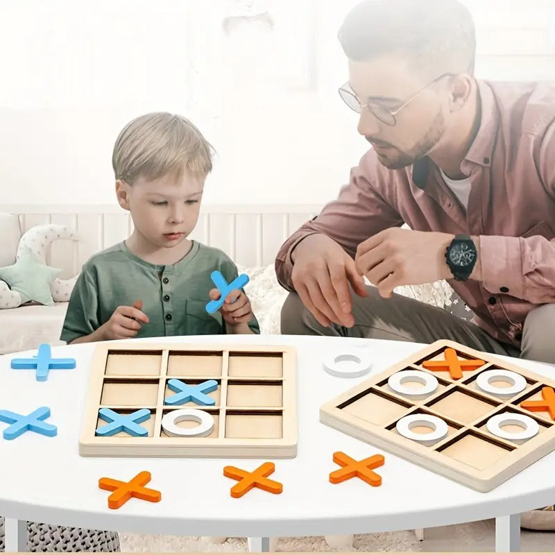 Montessori-Tic-Tac-Toe-Spiel aus Holz