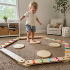 Montessori-Balancebalken und -Steine
