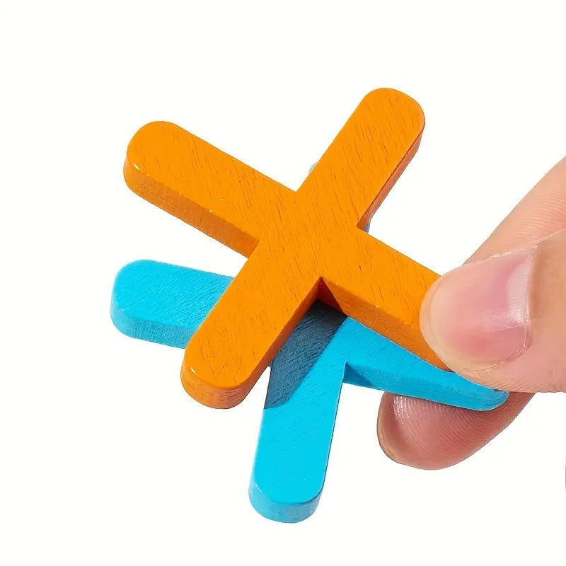 Montessori-Tic-Tac-Toe-Spiel aus Holz