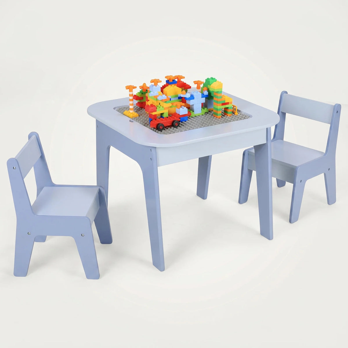 4-in-1-Montessori-Aktivitäten-Tisch mit Stühlen