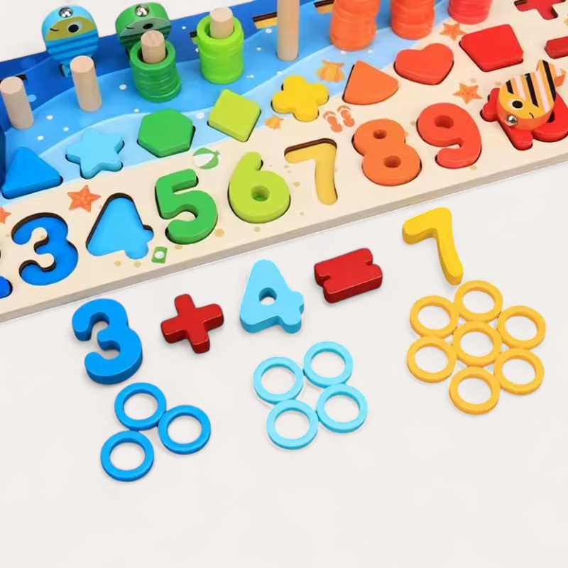 Montessori-Spiel: Angeln und Formen