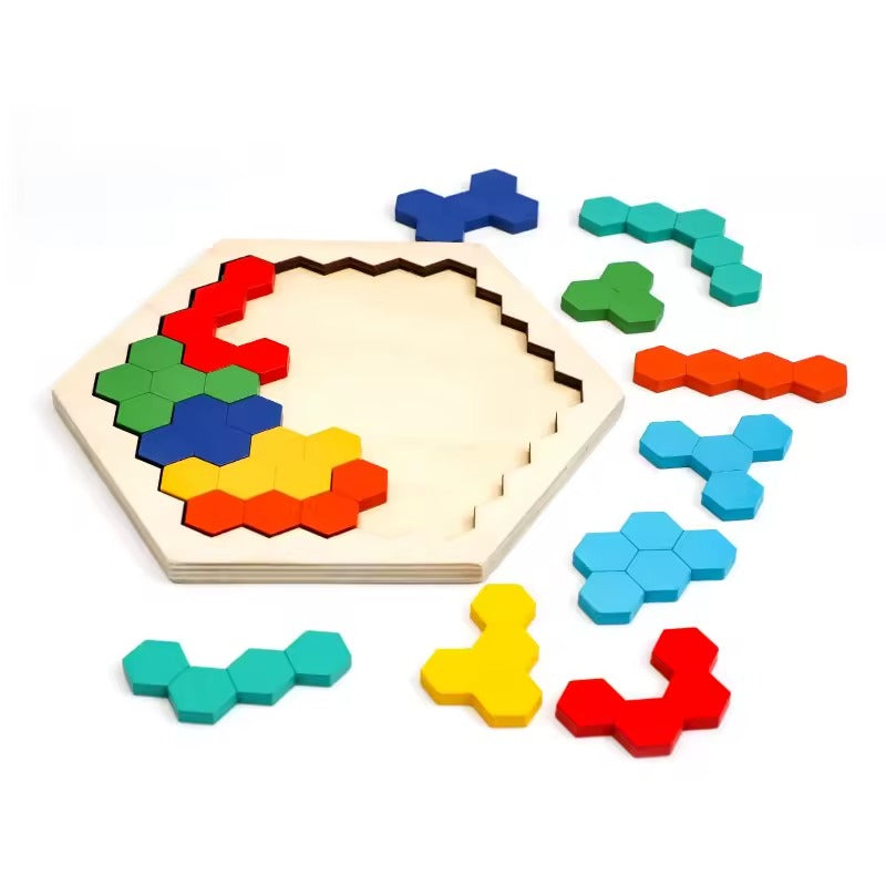 Montessori-Sechseck-Puzzle