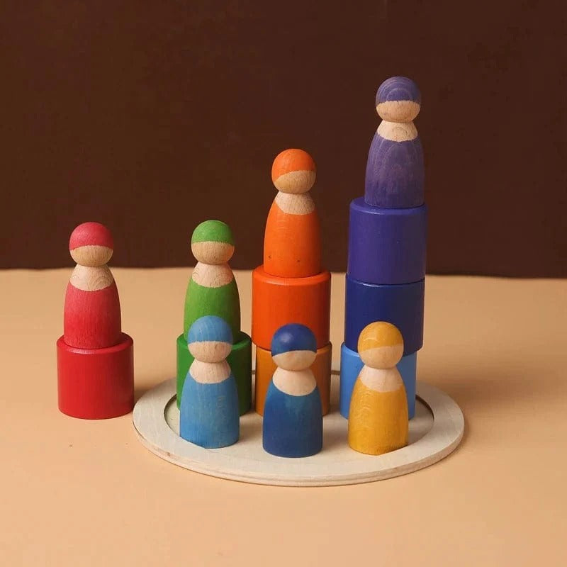 Montessori-Stapel- und Farbspiel