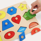 Montessori-Puzzle: Geometrische Formen und Farben
