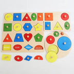 Montessori-Puzzle: Geometrische Formen und Farben