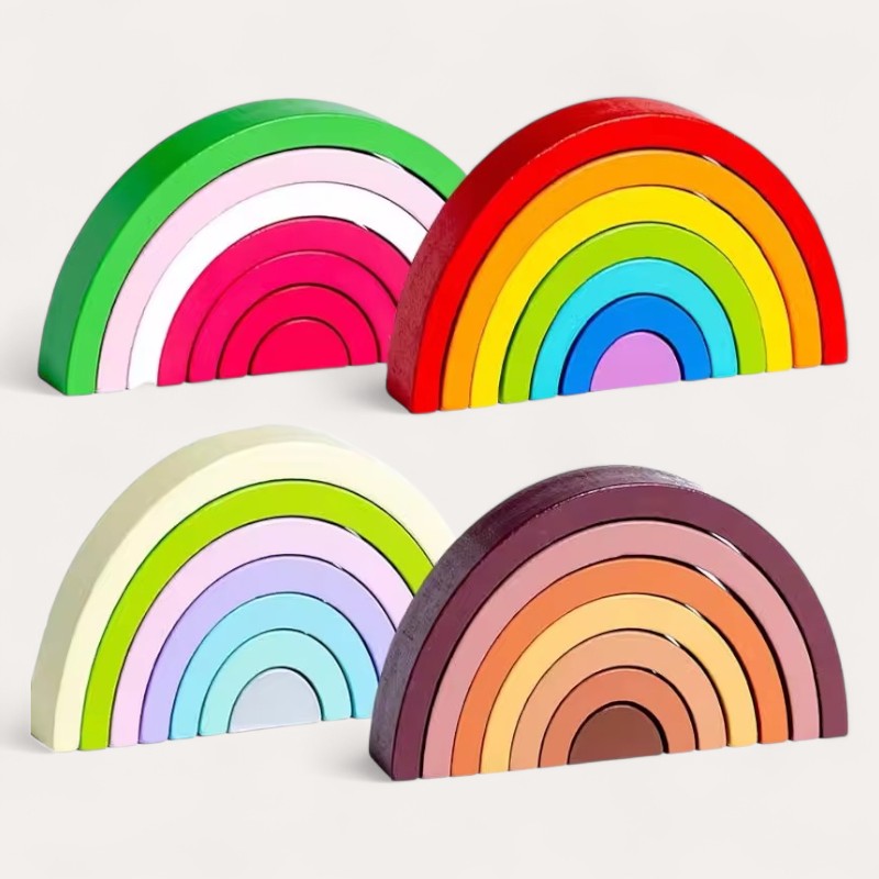 Montessori-Holzpuzzle „Regenbogen“